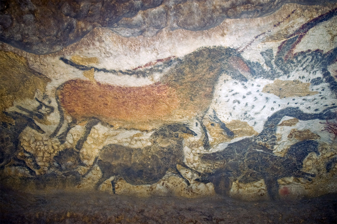 Representación de uros, caballos y ciervos