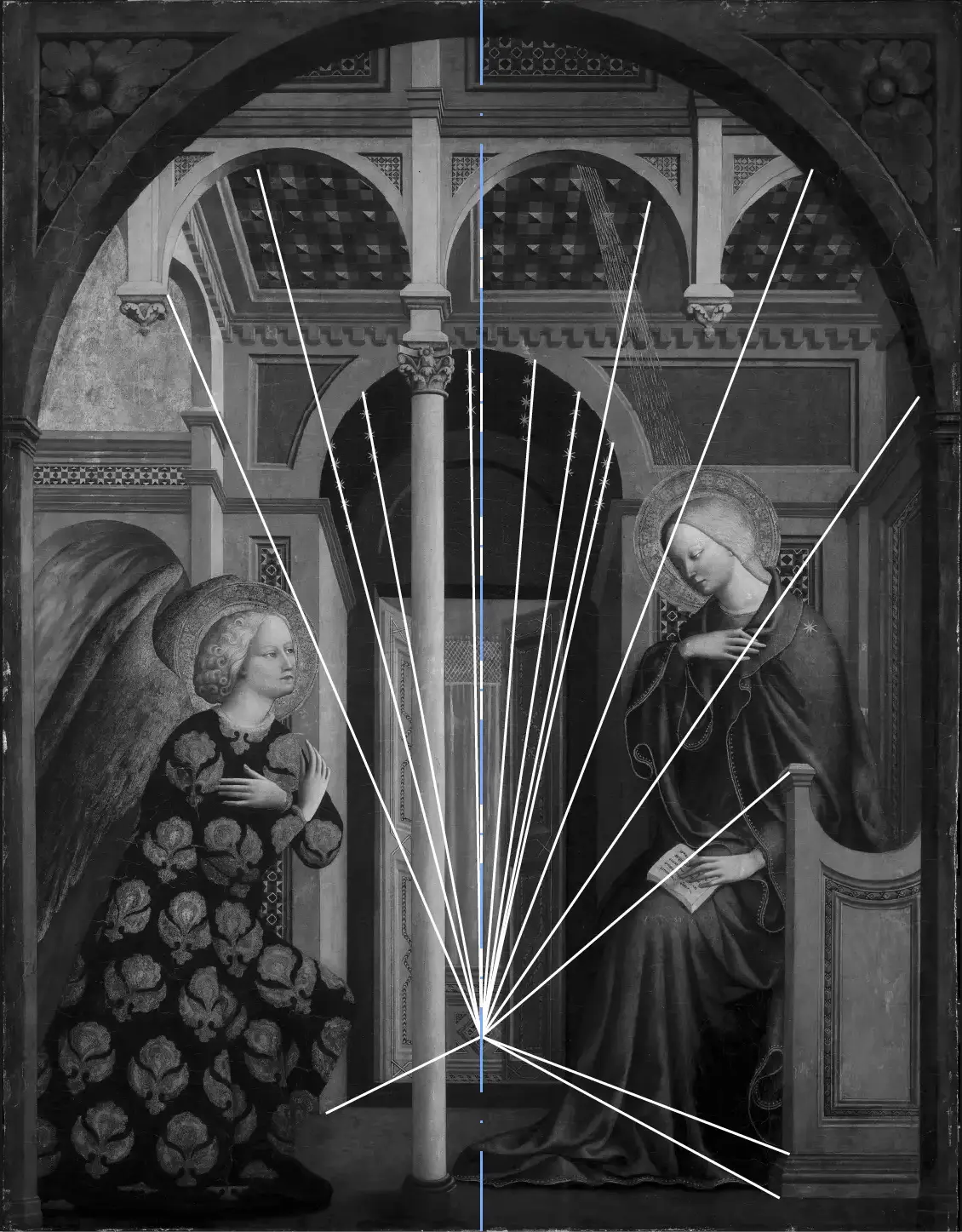 Análisis de la perspectiva en la Goldman Annunciation de Masolino (1424)