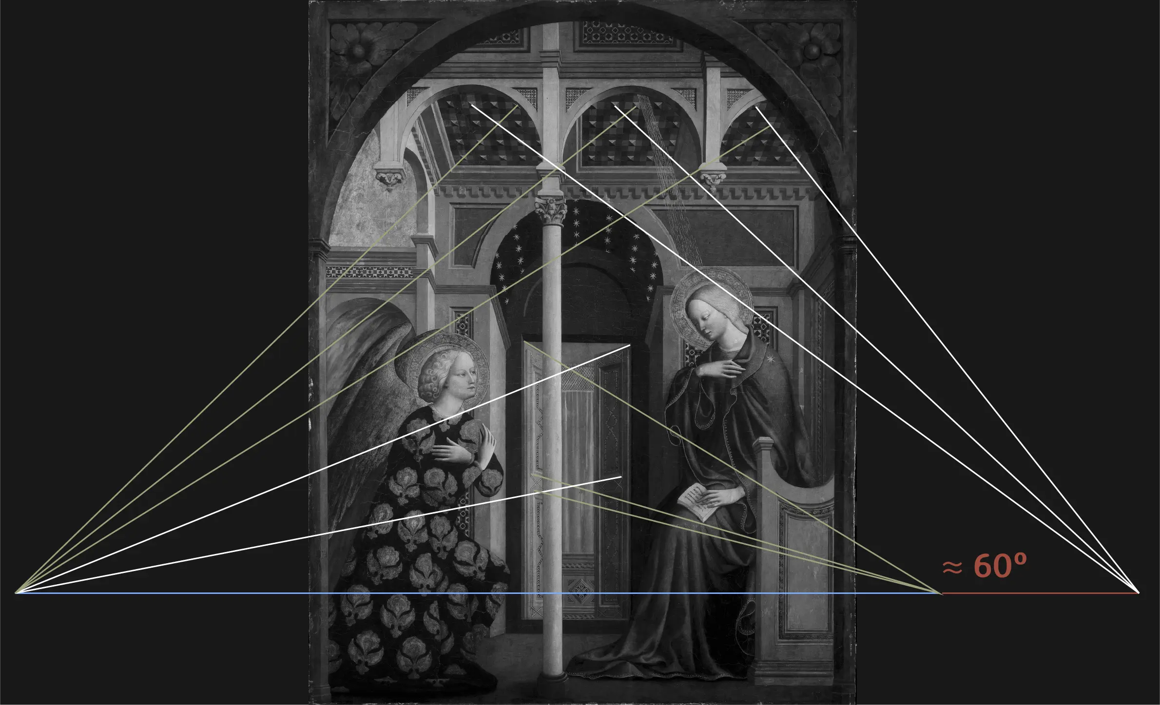 Análisis geométrico de la Goldman Annunciation de Masolino (1424)