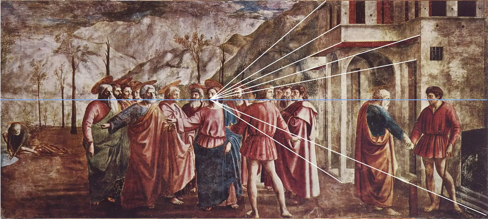 Masaccio, El tributo, fresco en la Capilla Brancacci